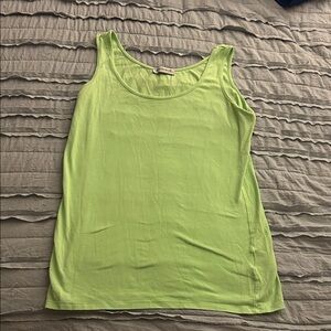 Vibrant Green Fitted Sleeveless Tank Top